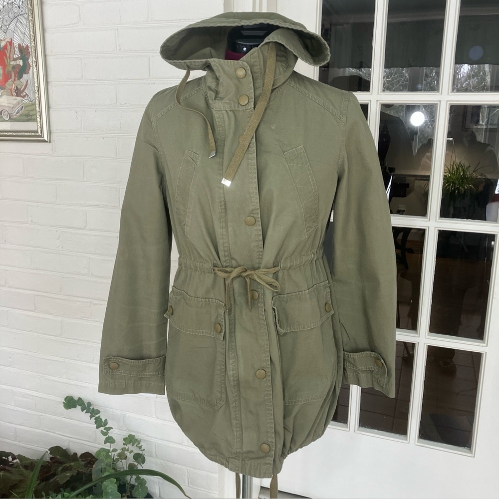 Jumpo Army Green Cotton Utility Jacket | Women’s Size 8 - Picture 3 of 10